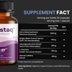 Brainstaq (Lions Mane Mushroom Extract & Ashwagandha) 850mg Veg Capsules - Image 2