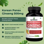 Korean Panax Ginseng 500mg Veg Capsules - Image 3